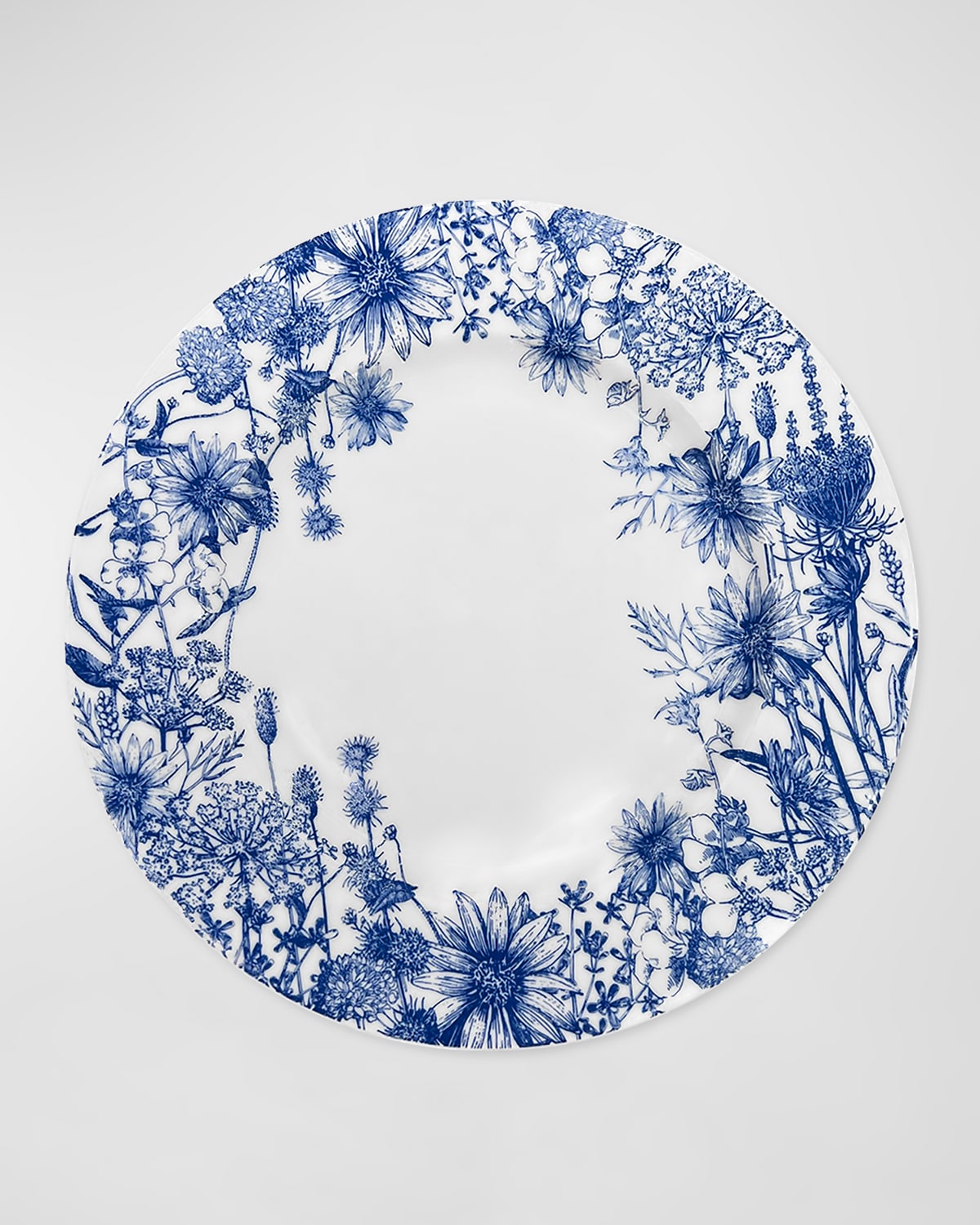 Caskata Summer Blues Rimmed Dinner Plate