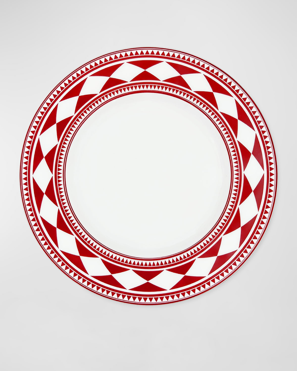 Fez Crimson Rimmed Salad Plates - Set of 4