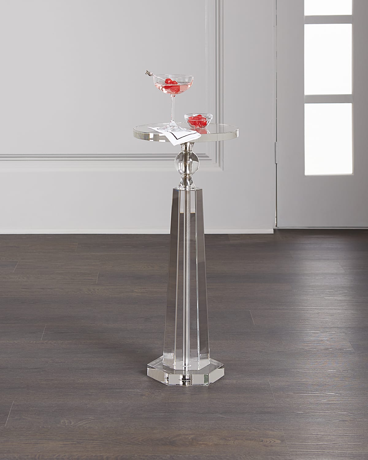 Faceted Tapered Crystal Martini Table