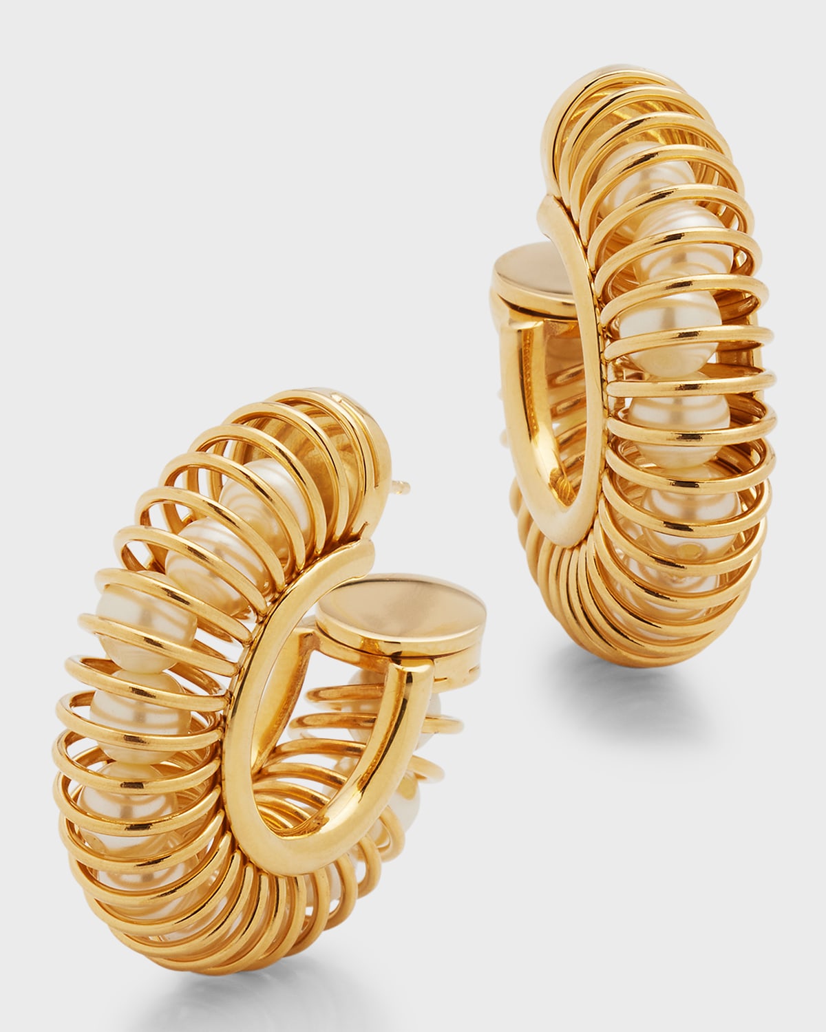 Oscar De La Renta Women's Gold-plated & Glass Pearl Mola Hoop Earrings