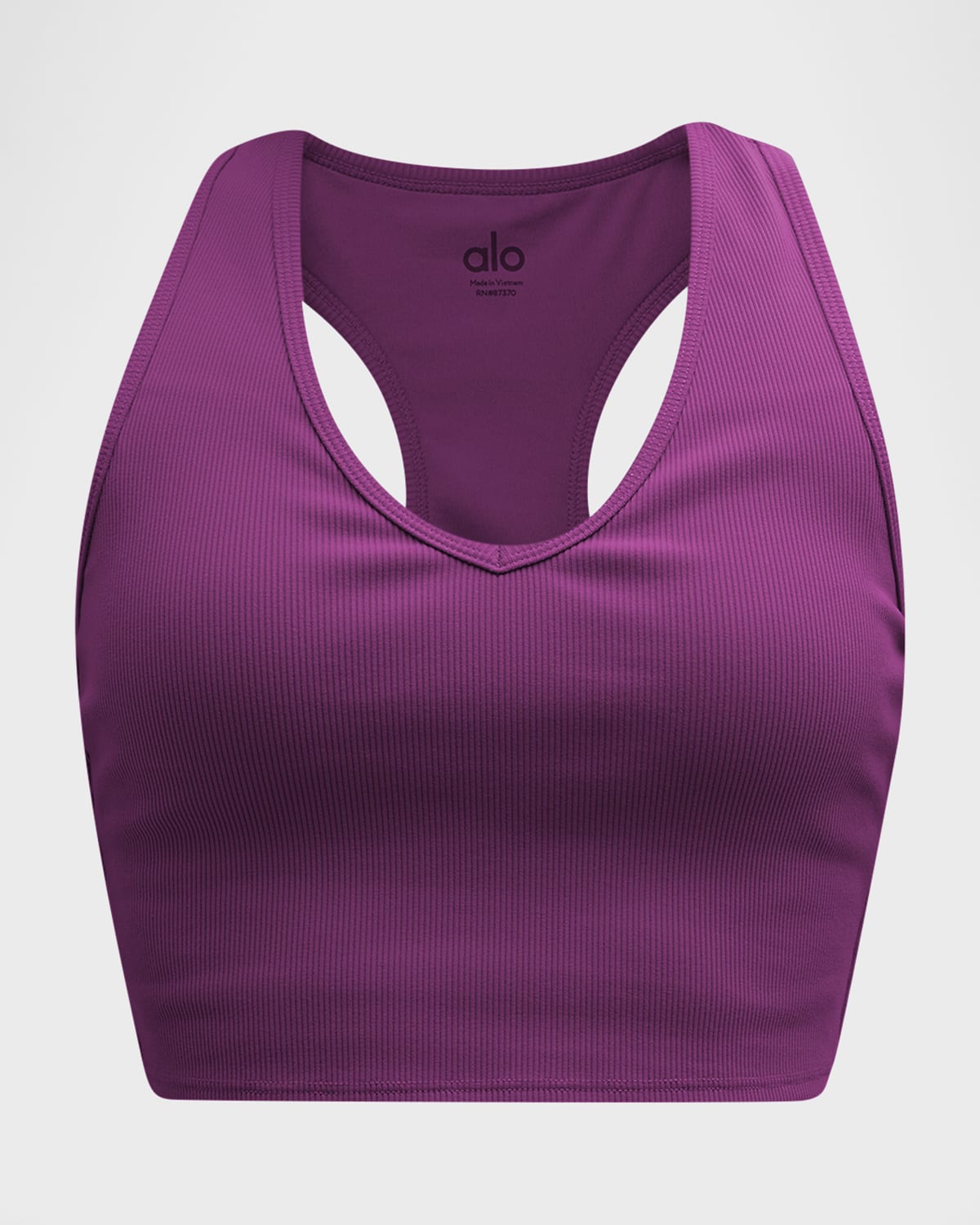 Alo Yoga Goddess Rib Crop Tank In Dark Plum