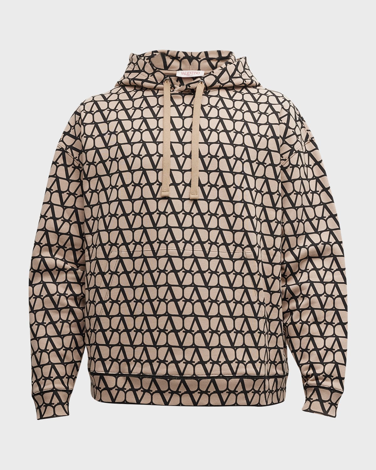 Shop Valentino Men's Iconographe Relaxed Hoodie In Brown Multi