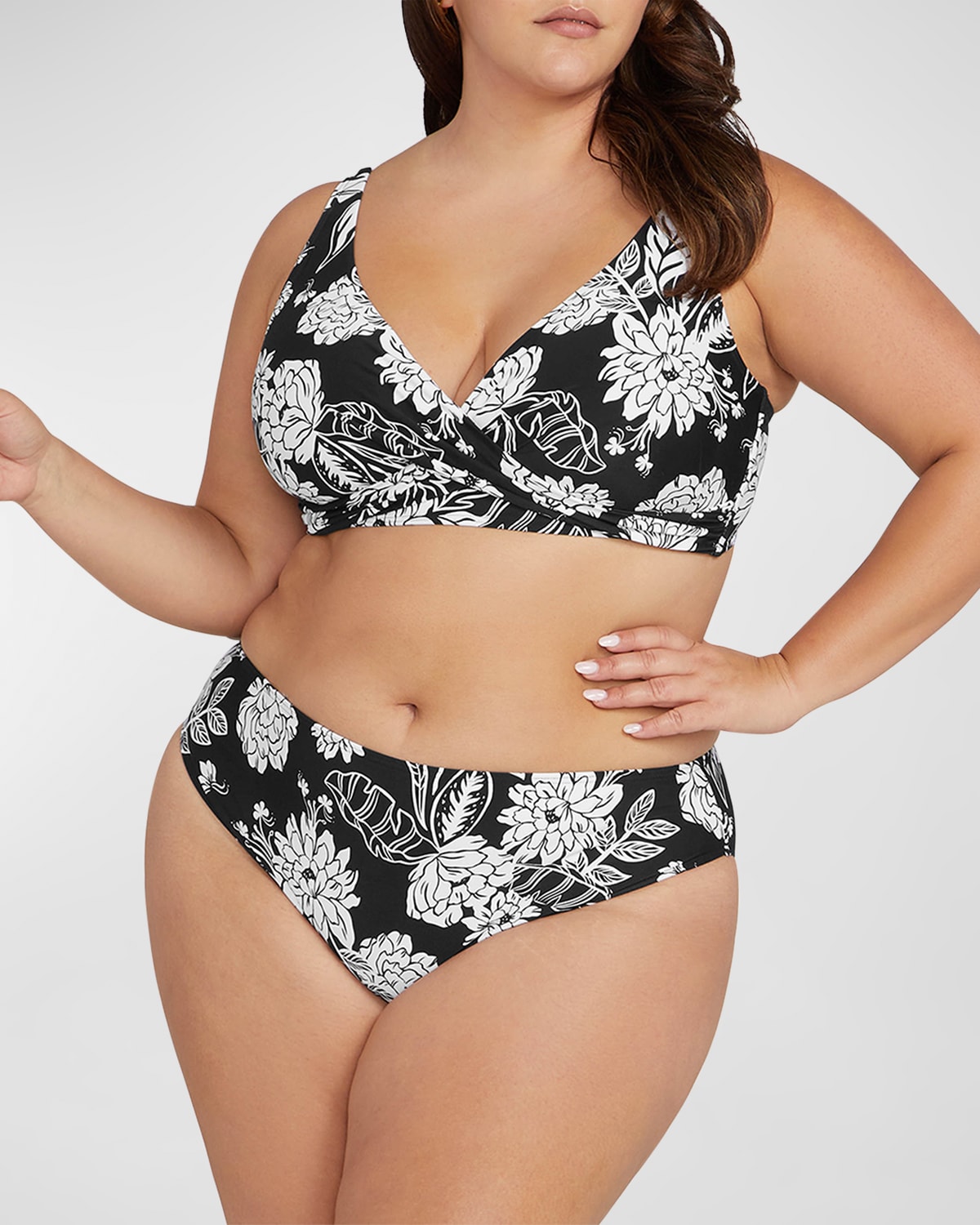 Artesands Plus Size Monet Mid-rise Swim Pants In Black