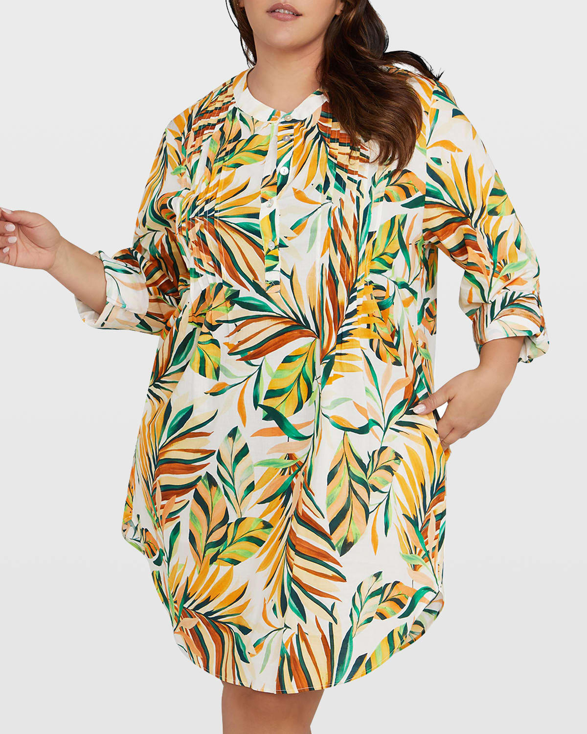 ARTESANDS PLUS SIZE GERSHWIN SHIRTDRESS COVERUP