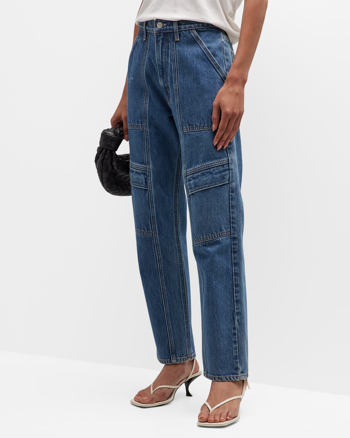 Agolde High-waisted Organic Cotton Cargo Trousers In Regulation Md