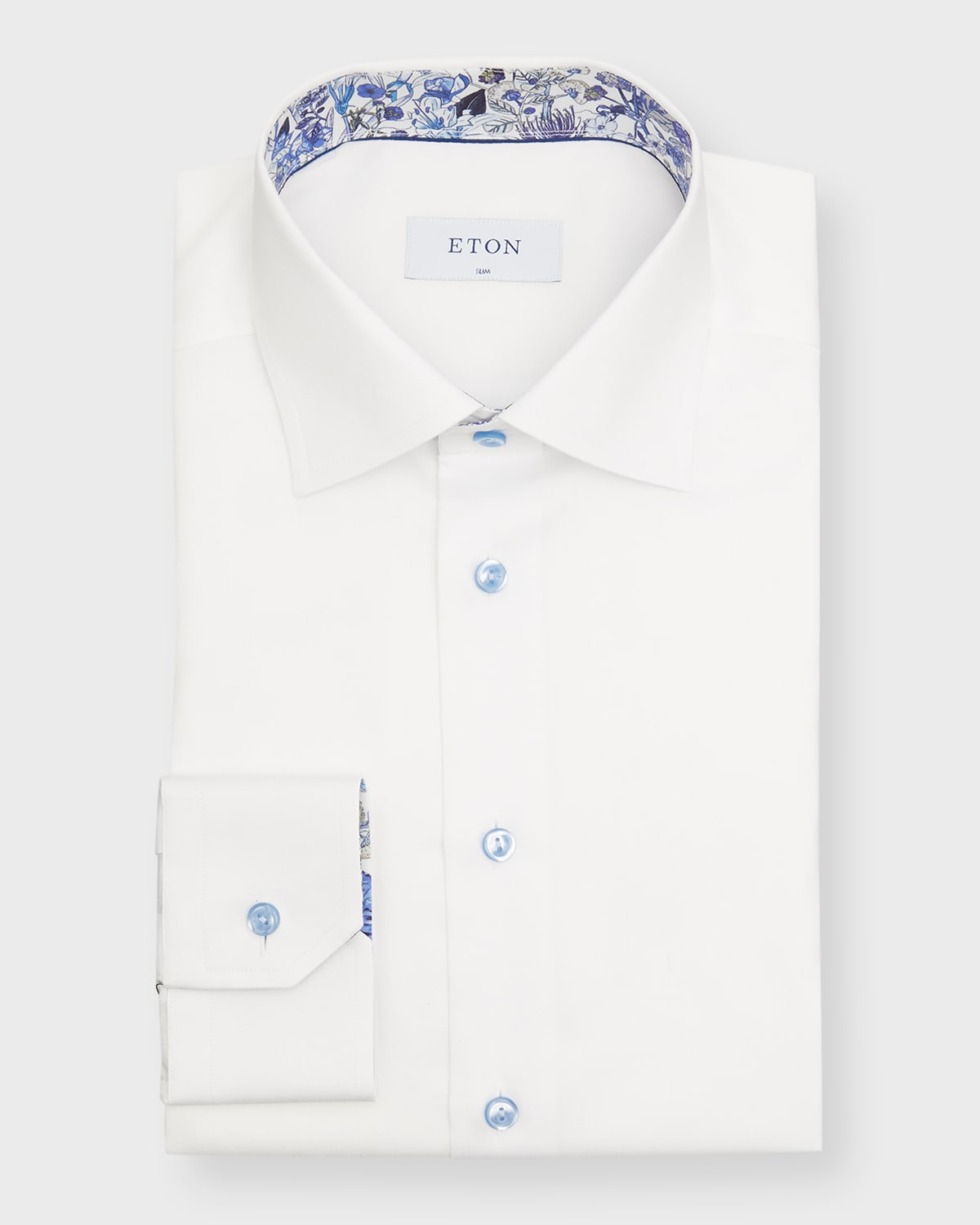 ETON MEN'S CONTEMPORARY FIT TWILL SHIRT WITH FLORAL DETAIL