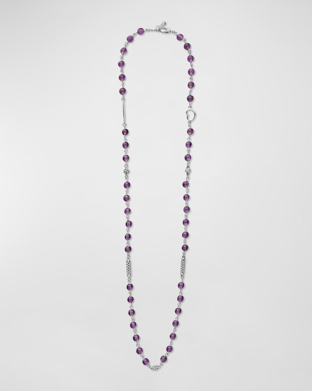 LAGOS CAVIAR ICON AMETHYST 5-STATION STERLING SILVER NECKLACE