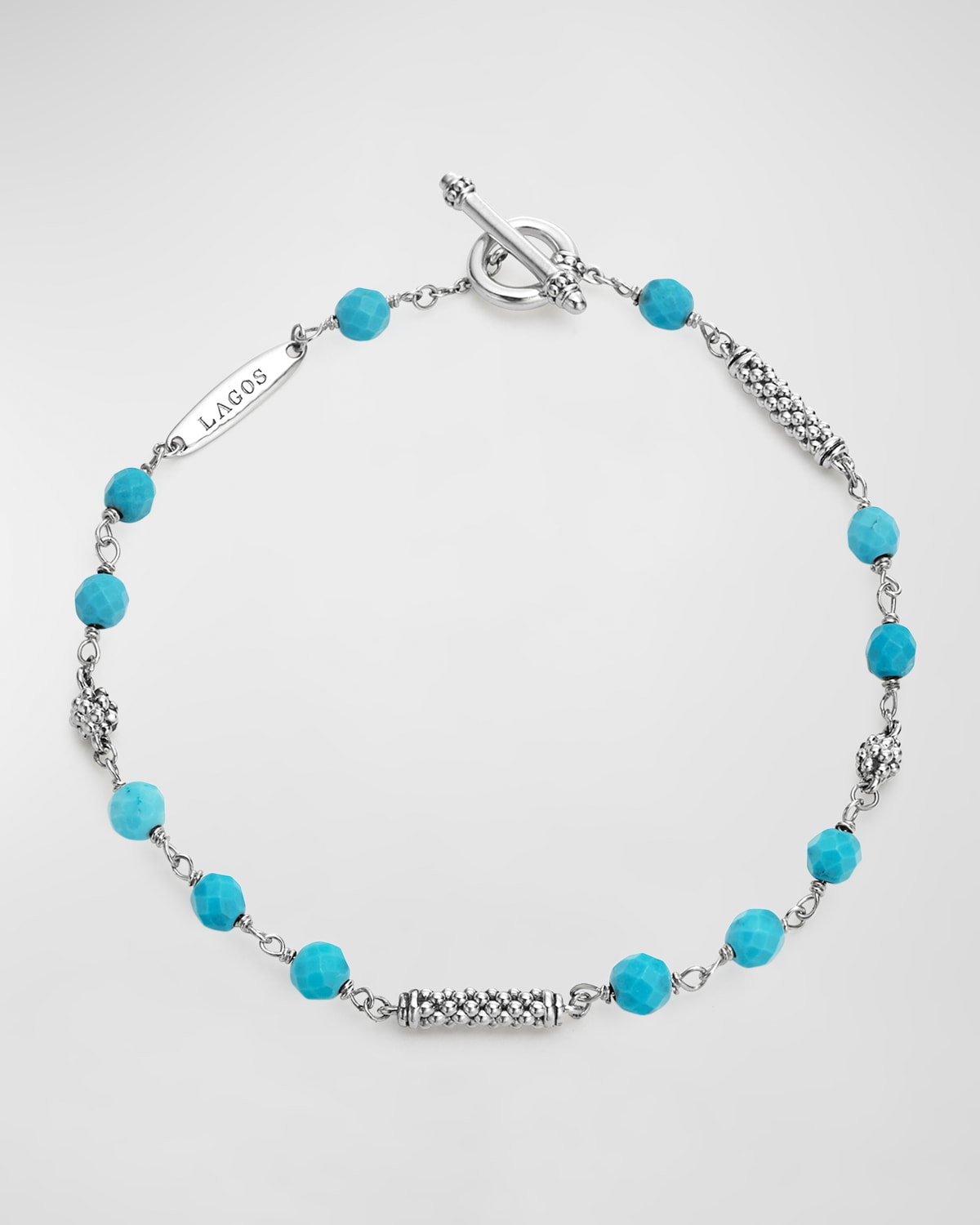 Lagos Caviar Icon Beaded Turquoise Toggle Bracelet In Turquoise