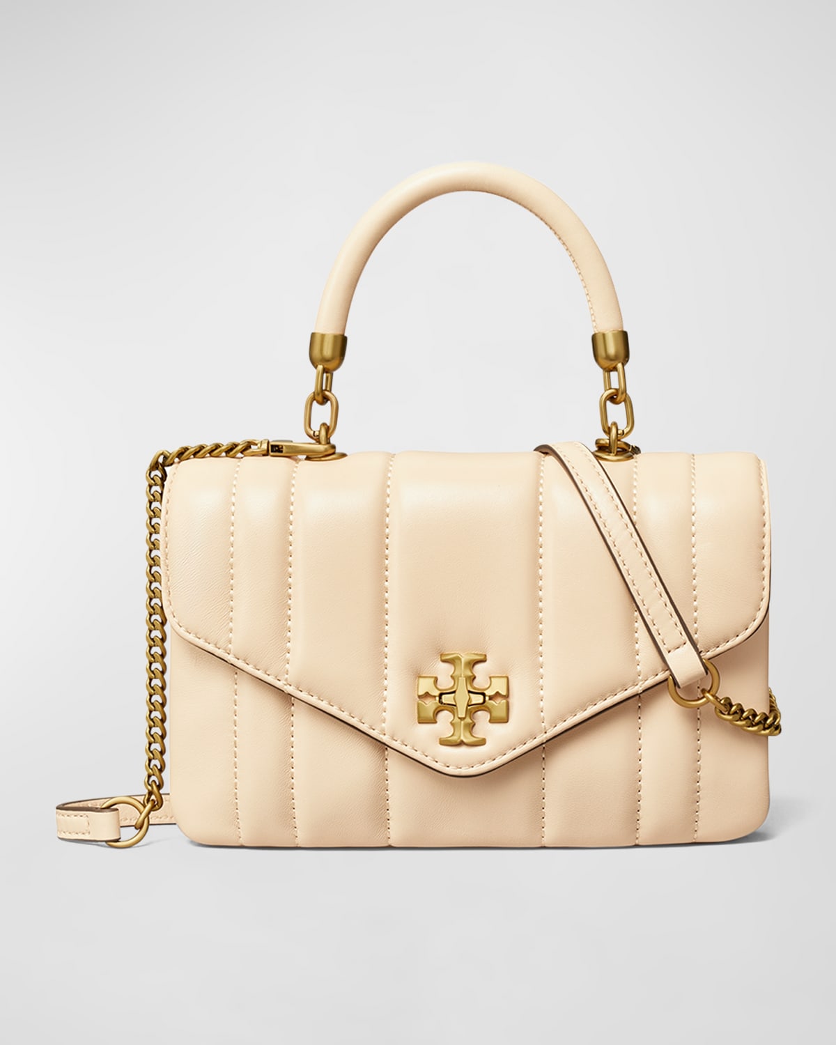Tory Burch Kira Mini Quilted Top-handle Bag In Brie