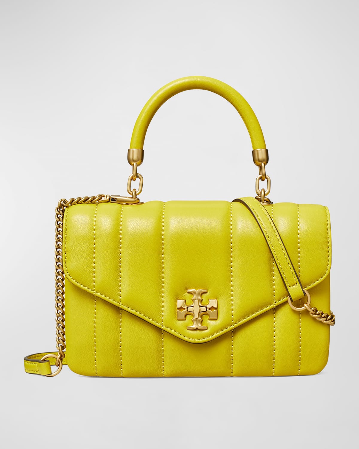 Tory Burch Kira Mini Quilted Top-handle Bag In Island Chartreuse