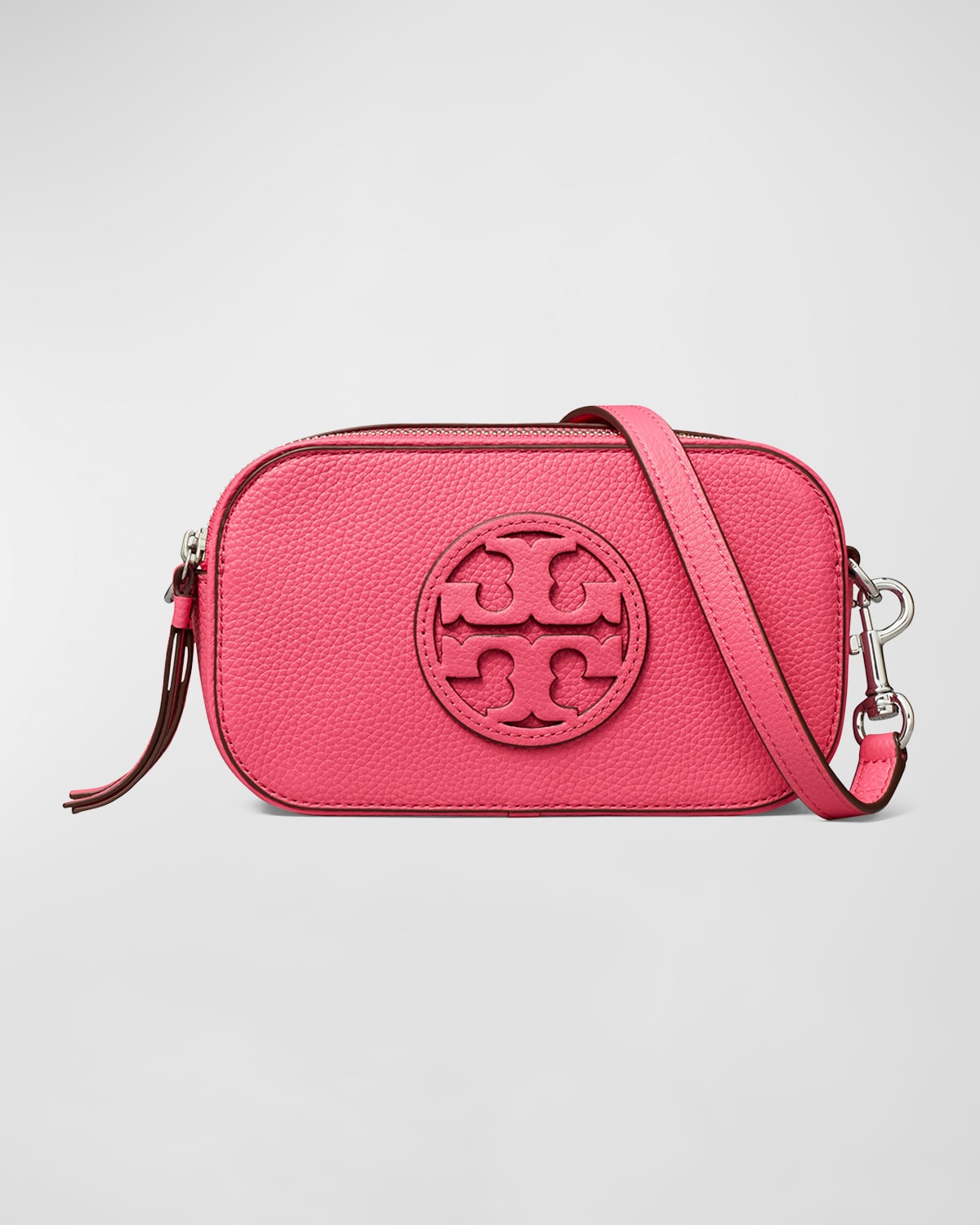 Tory Burch Miller Mini Logo Lambskin Crossbody Bag In Pink Love