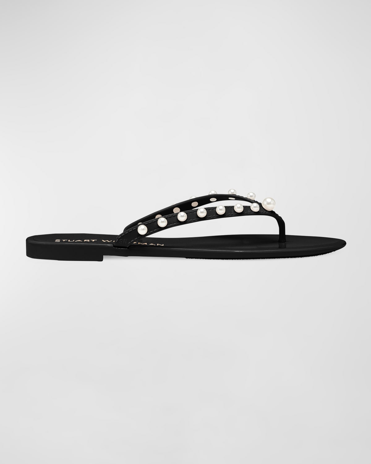 Stuart Weitzman Goldie Jelly Flip Flop In Black