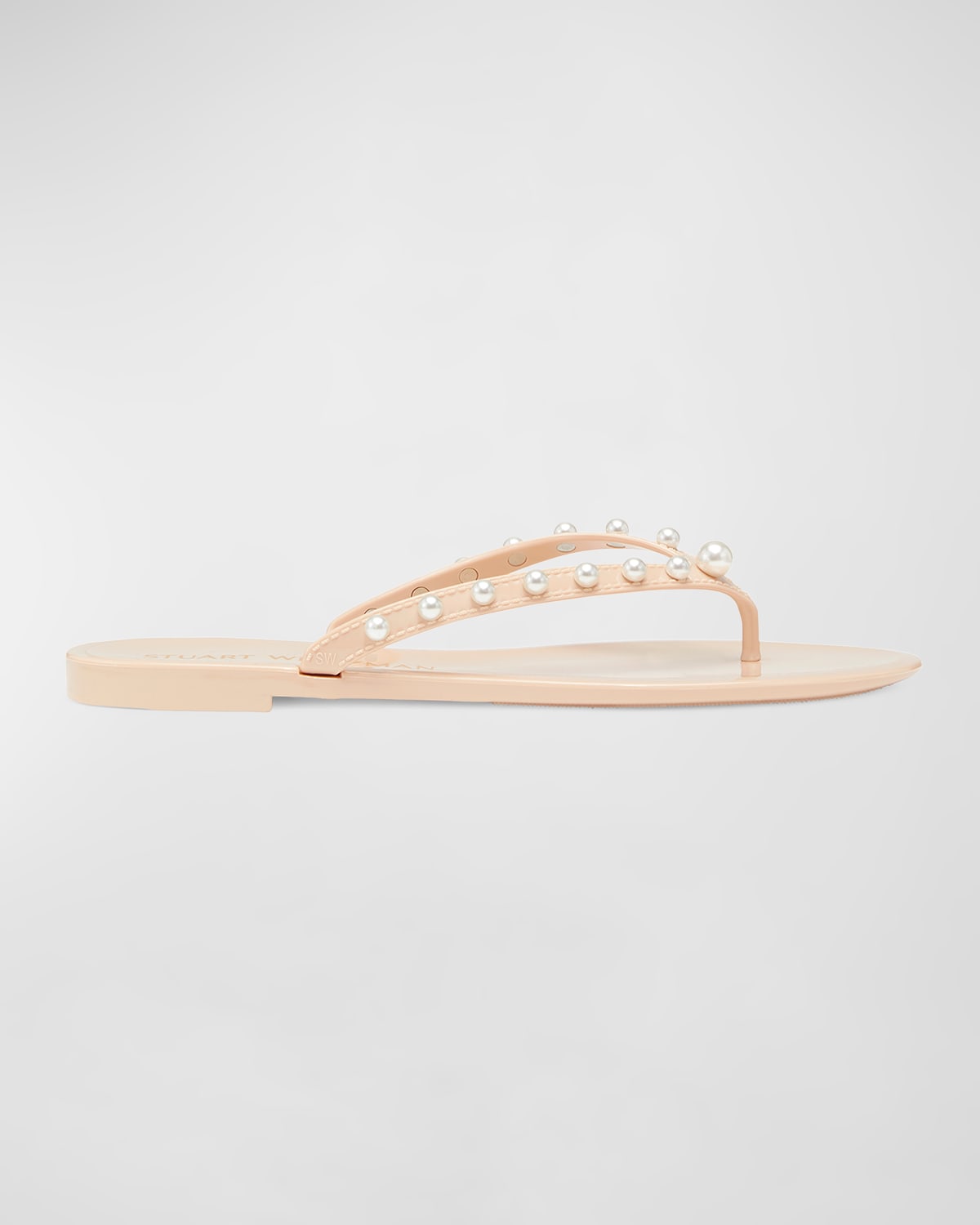 STUART WEITZMAN GOLDIE PEARLY JELLY FLIP FLOPS