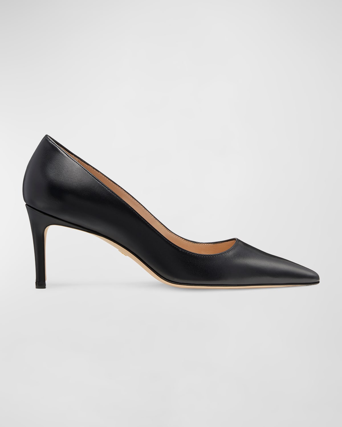 Shop Stuart Weitzman Stuart Leather Stiletto Pumps In Black