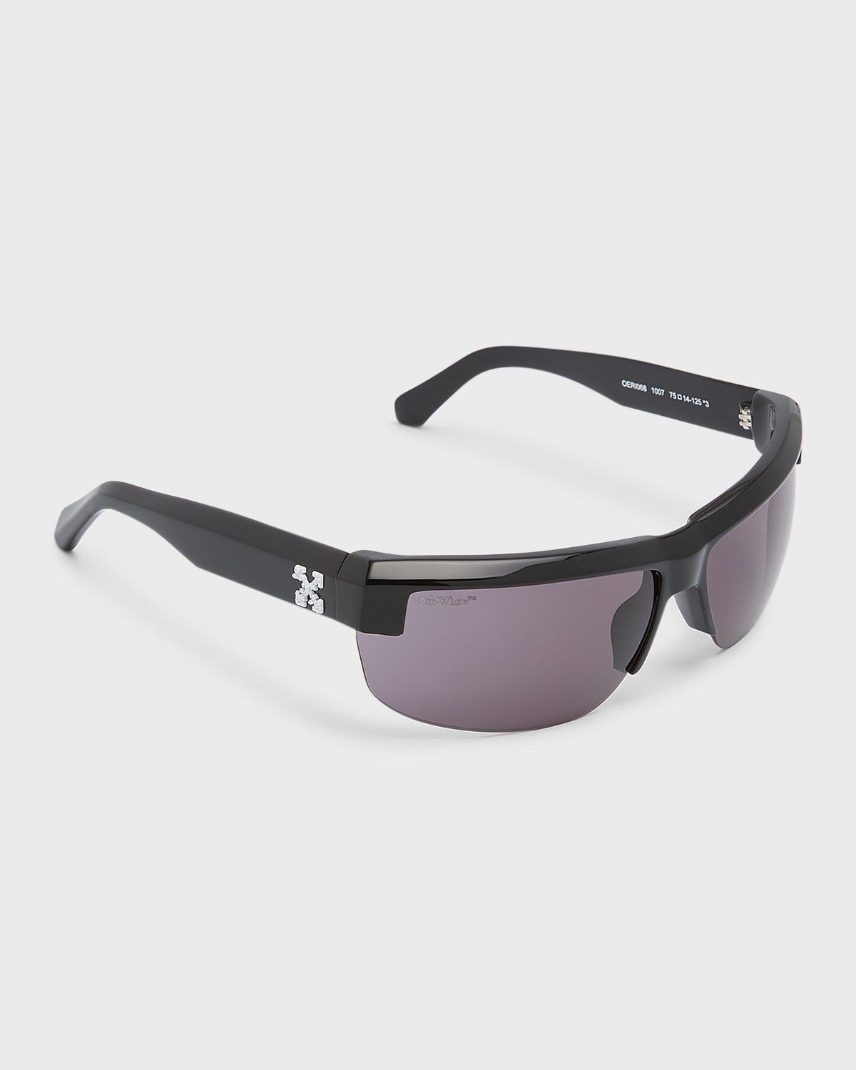 Shop Off-white Toledo Acetate Wrap Sunglasses In Black Dark Grey