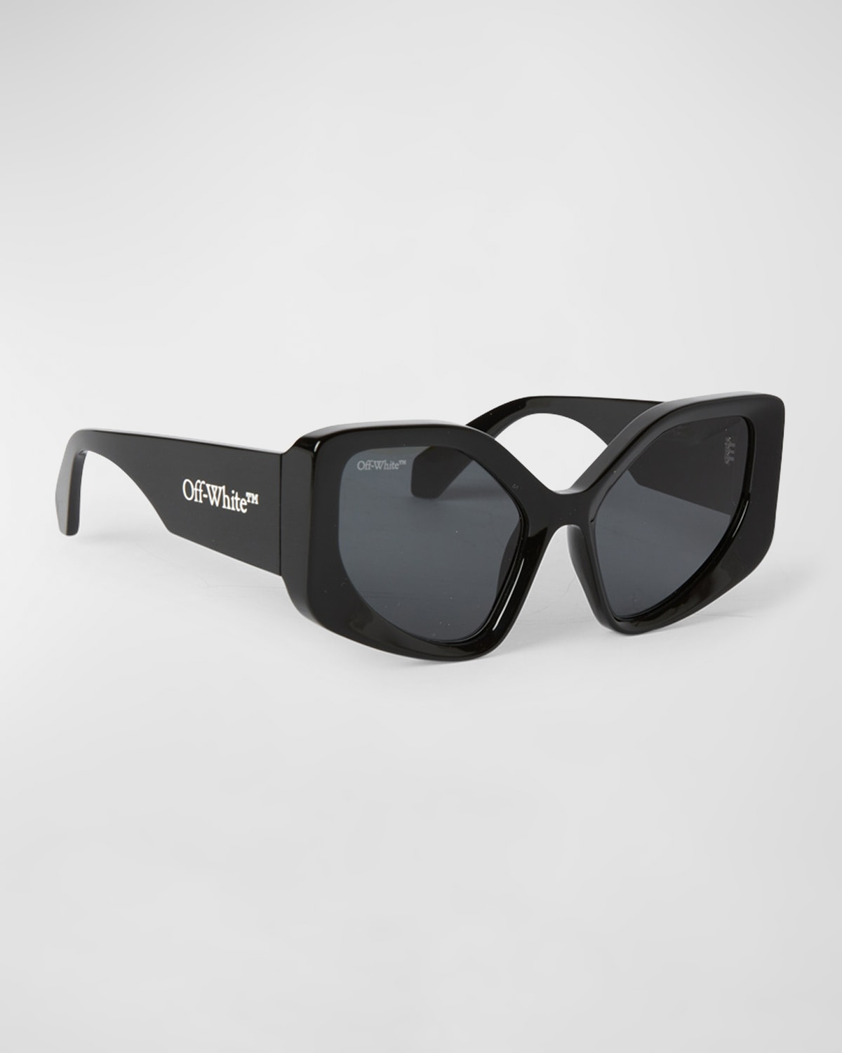 Off-white Denver Beveled Acetate Butterfly Sunglasses In Black Dark Grey