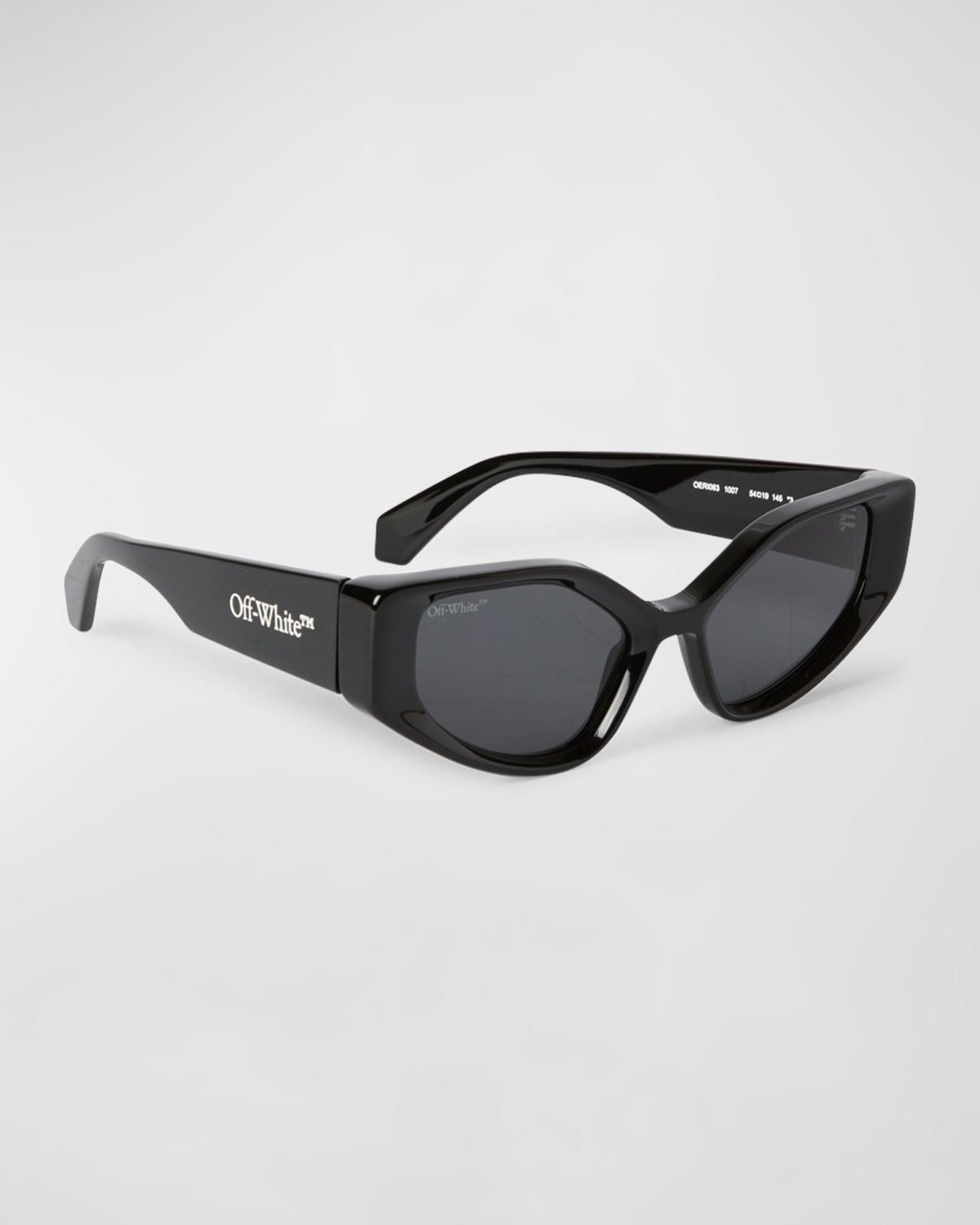 OFF-WHITE MEMPHIS BEVELED ACETATE CAT-EYE SUNGLASSES