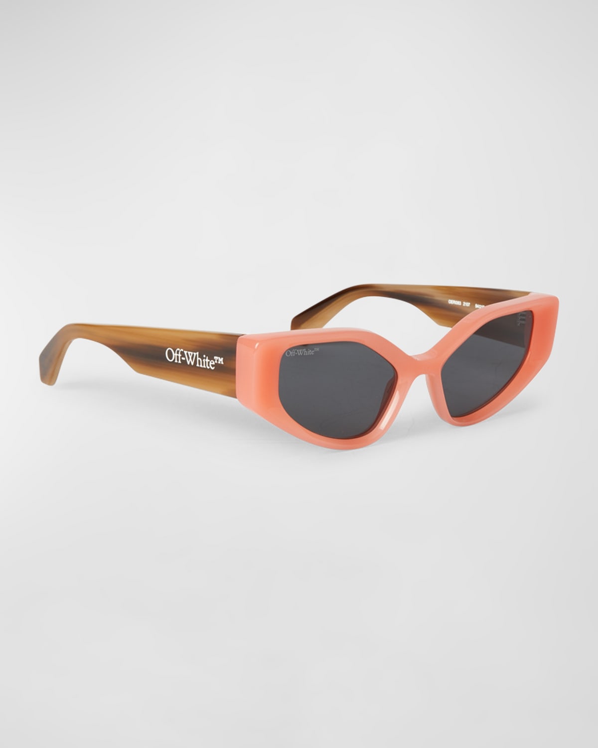 Shop Off-white Memphis Beveled Acetate Cat-eye Sunglasses In Orange Dark Grey