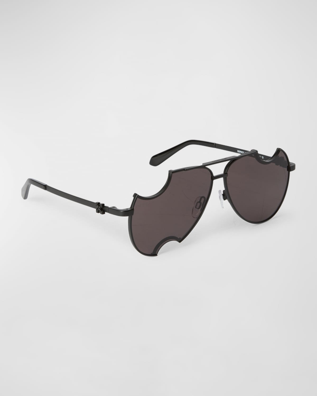 Off-white Dallas Mixed-media Aviator Sunglasses In Black Dark Grey
