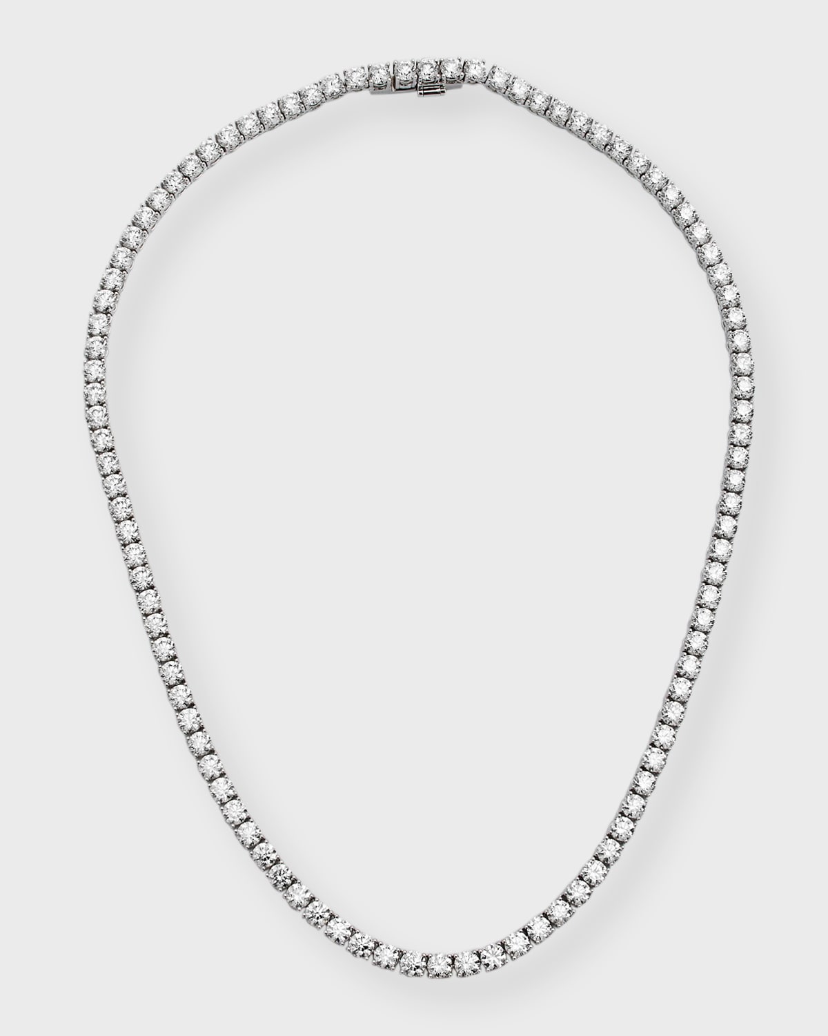 Neiman Marcus Diamonds 18k White Gold Diamond Tennis Necklace, 17"l
