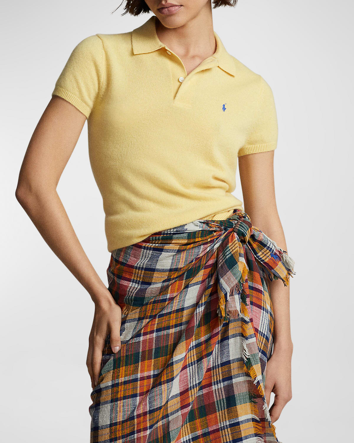 Polo Ralph Lauren Ralph Lauren Julie Logo-embroidered Polo Shirt In Yellow