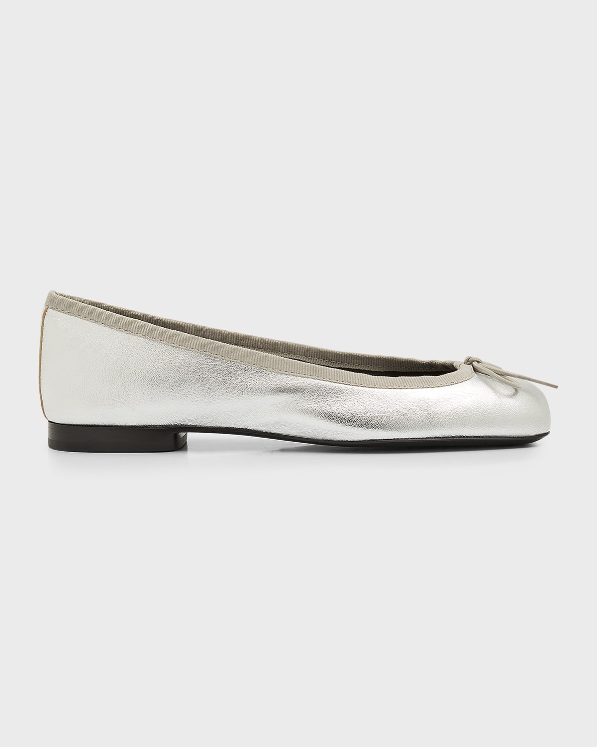 Rag & Bone Silver Joey Ballerina Flats In Slvr