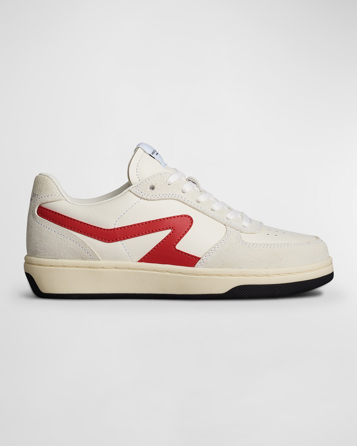 Rag & Bone Retro Mixed Leather Runner Sneakers In Offwhtred