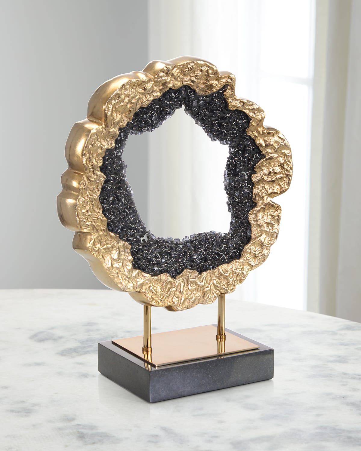 John-richard Collection Black Geode Sculpture
