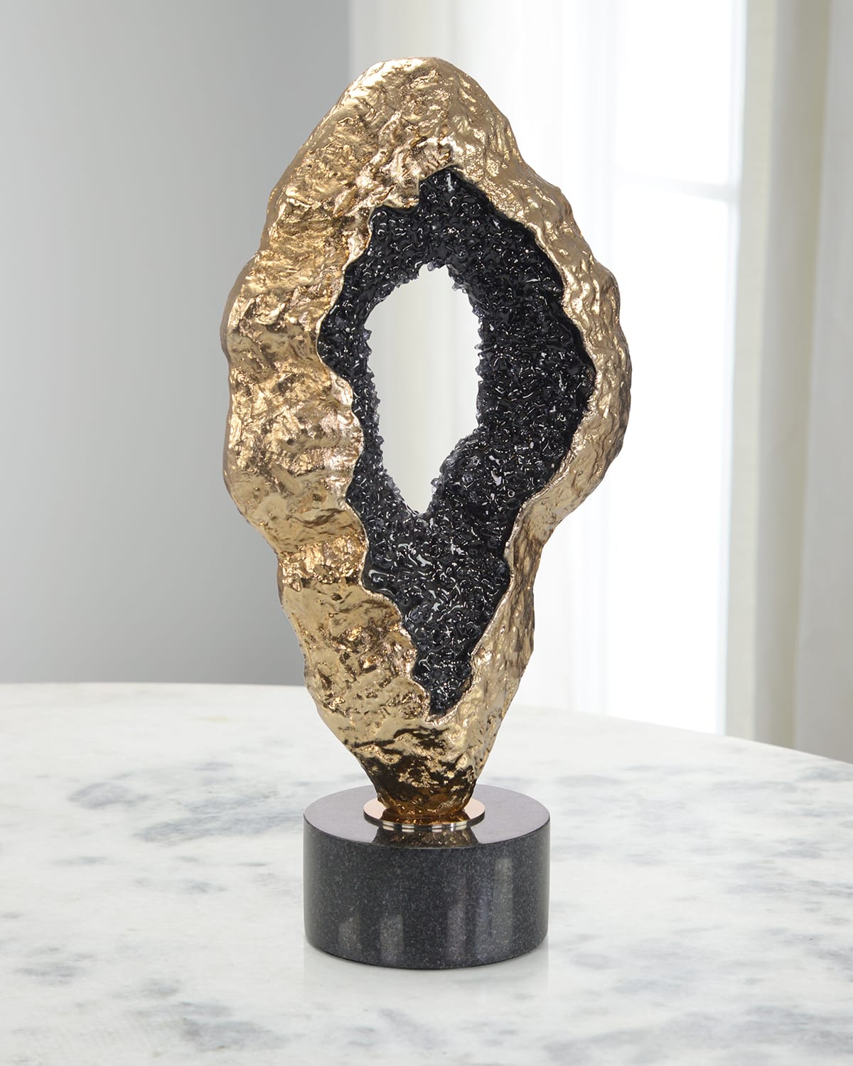 John-richard Collection Fluctuating Black Geode Sculpture