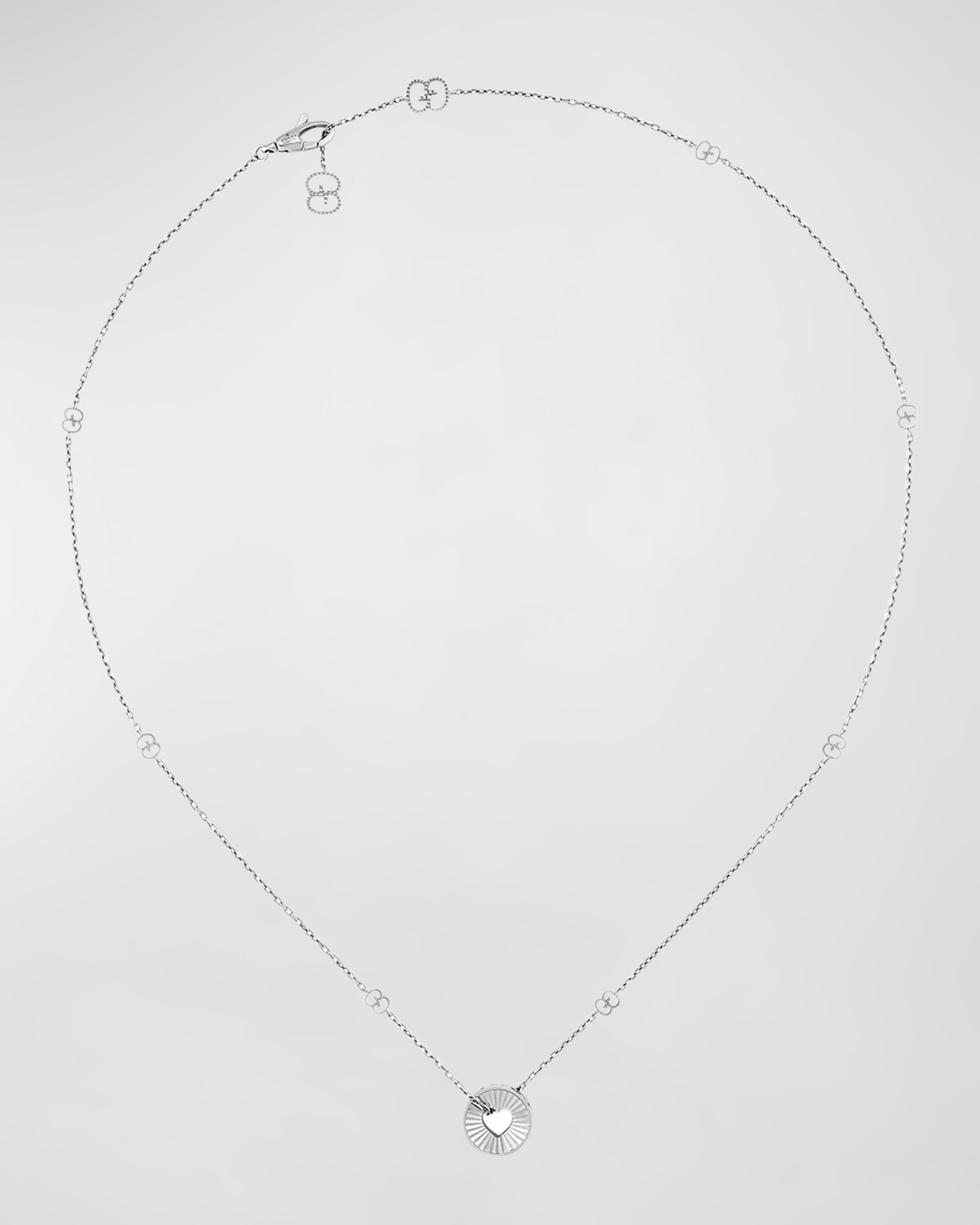 18k White Gold Icon Heart Necklace