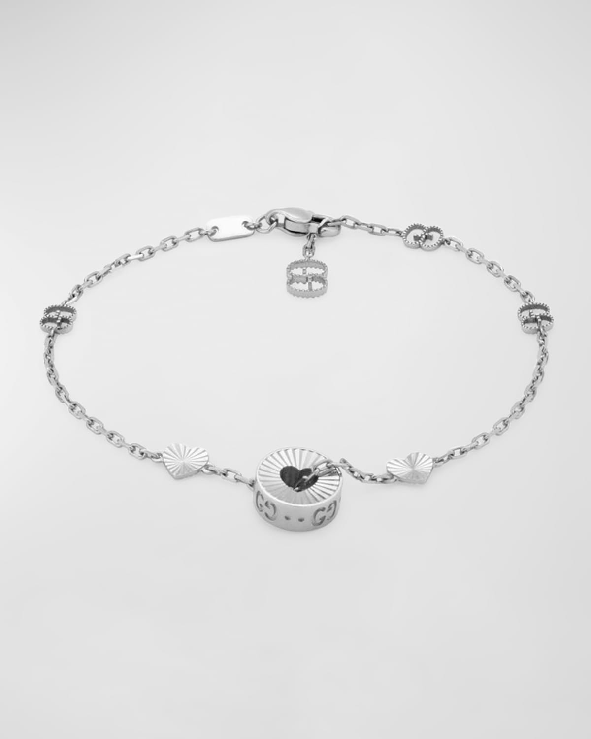 18k White Gold Icon Heart Bracelet