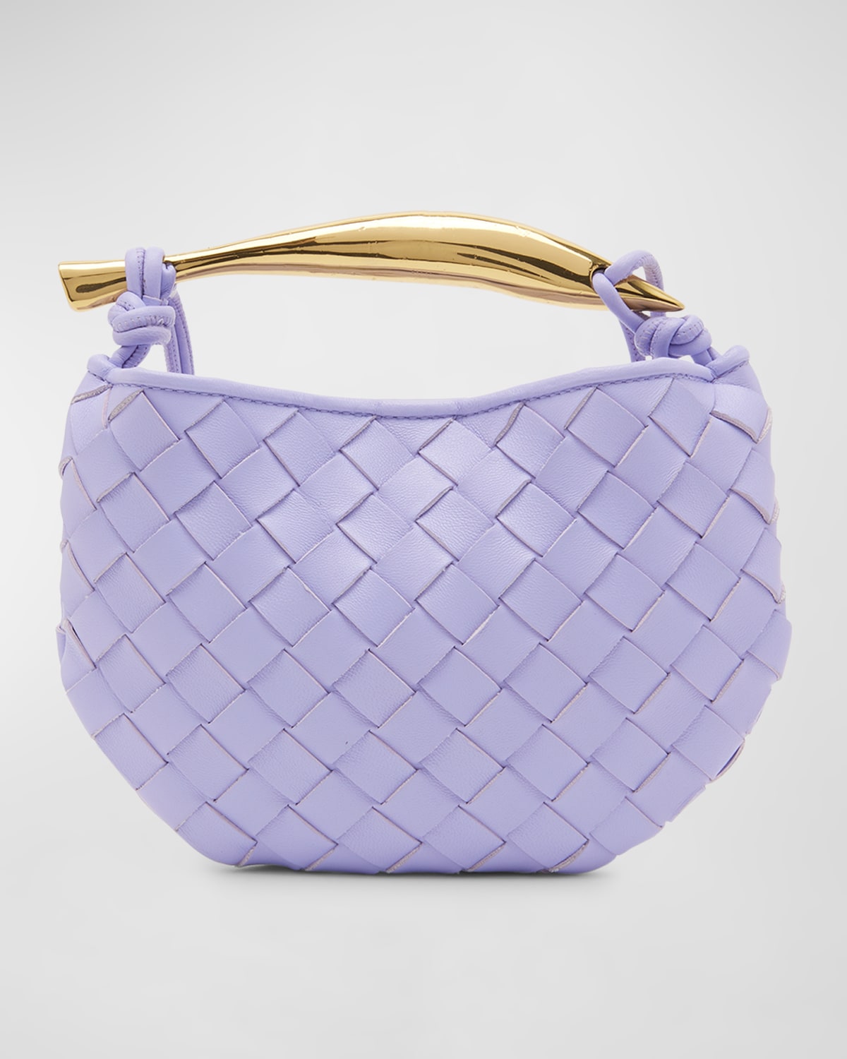 Bottega Veneta Mini Sardine Intrecciato Top-handle Bag In Amethyst-m Brass