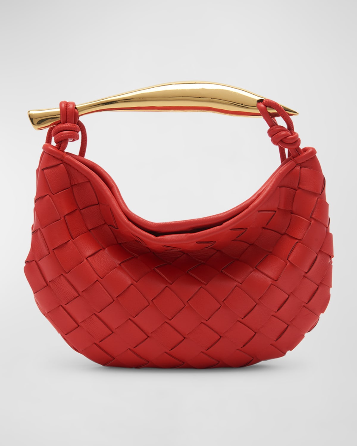 Bottega Veneta Mini Sardine Bag In Vernis-muse Brass