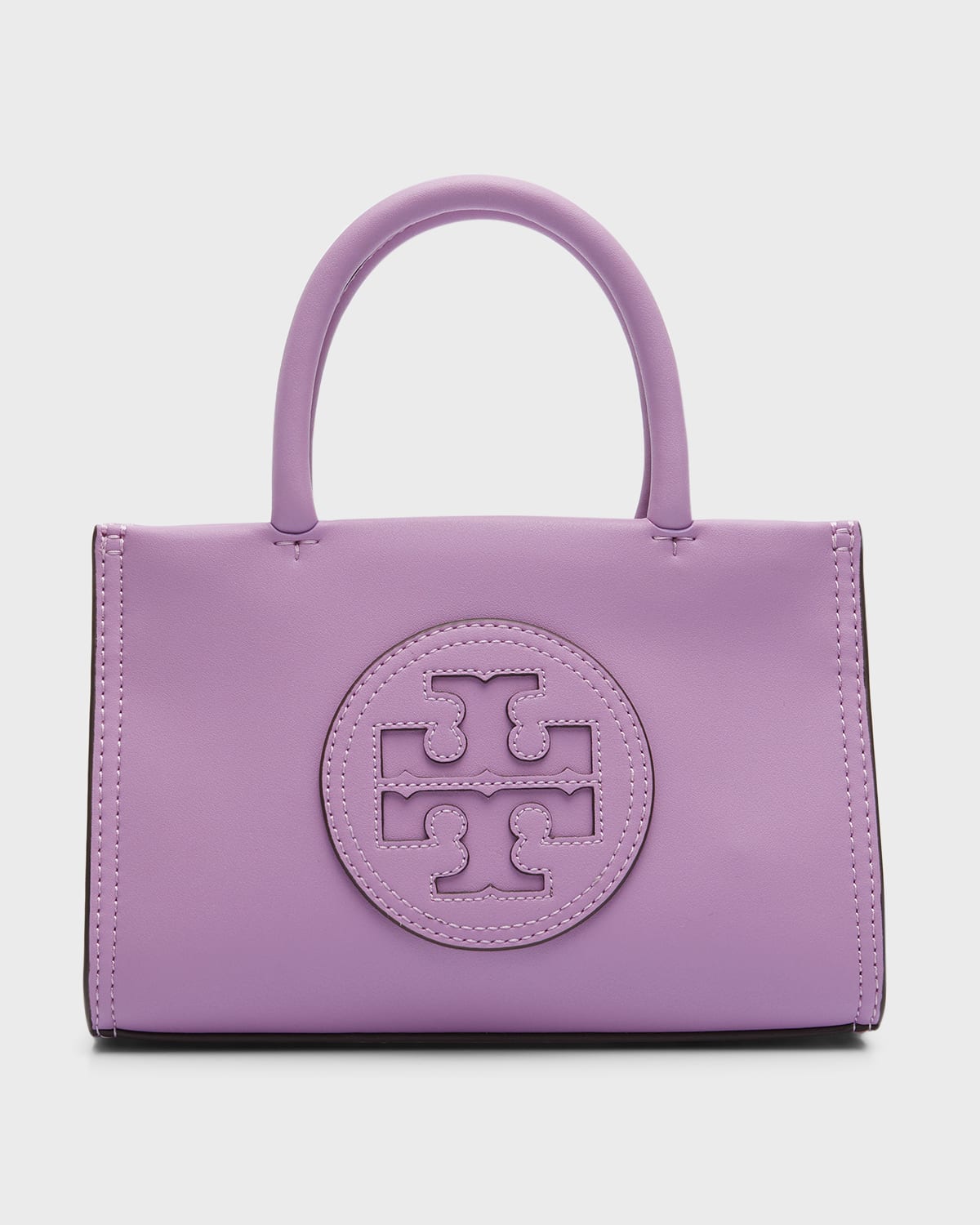 Tory Burch Mini Ella Faux Leather Tote In Bright Amethyst