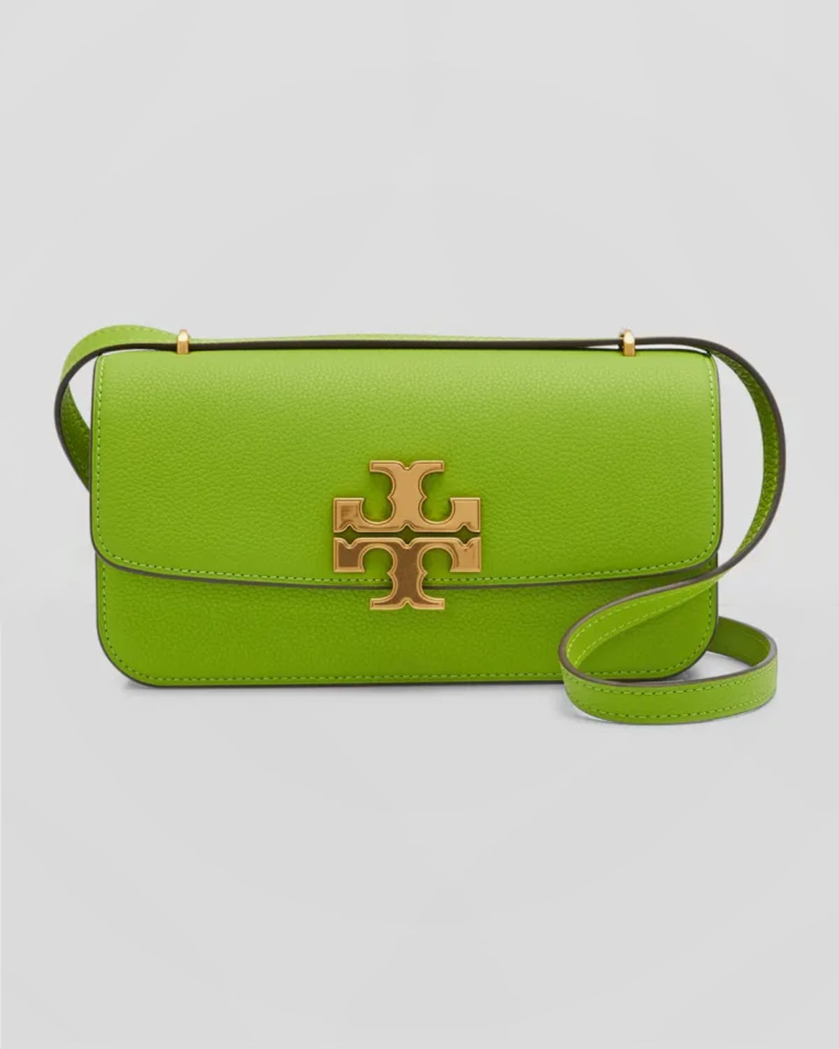 Tory Burch Eleanor Small Pebbled East-west Shoulder Bag In Wheatgrass ...