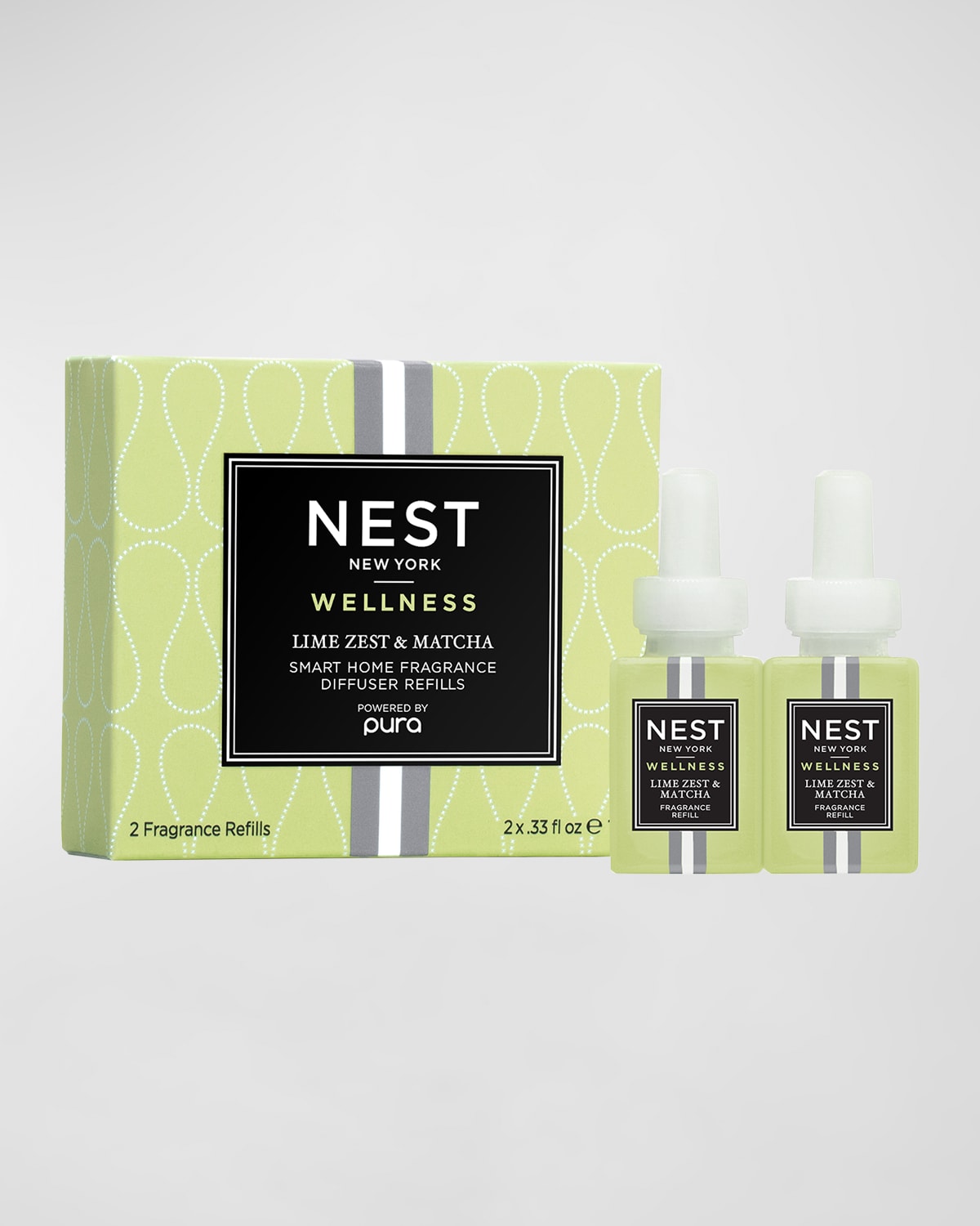 NEST NEW YORK X PURA LIME ZEST AND MATCHA SMART HOME FRAGRANCE DIFFUSER REFILL DUO, 2 X 0.33 OZ.