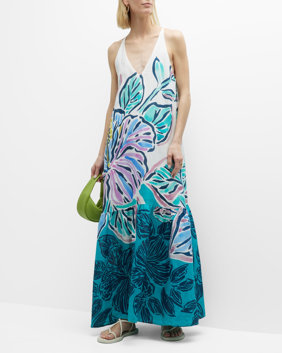 Floral-Print Halter Maxi Dress
