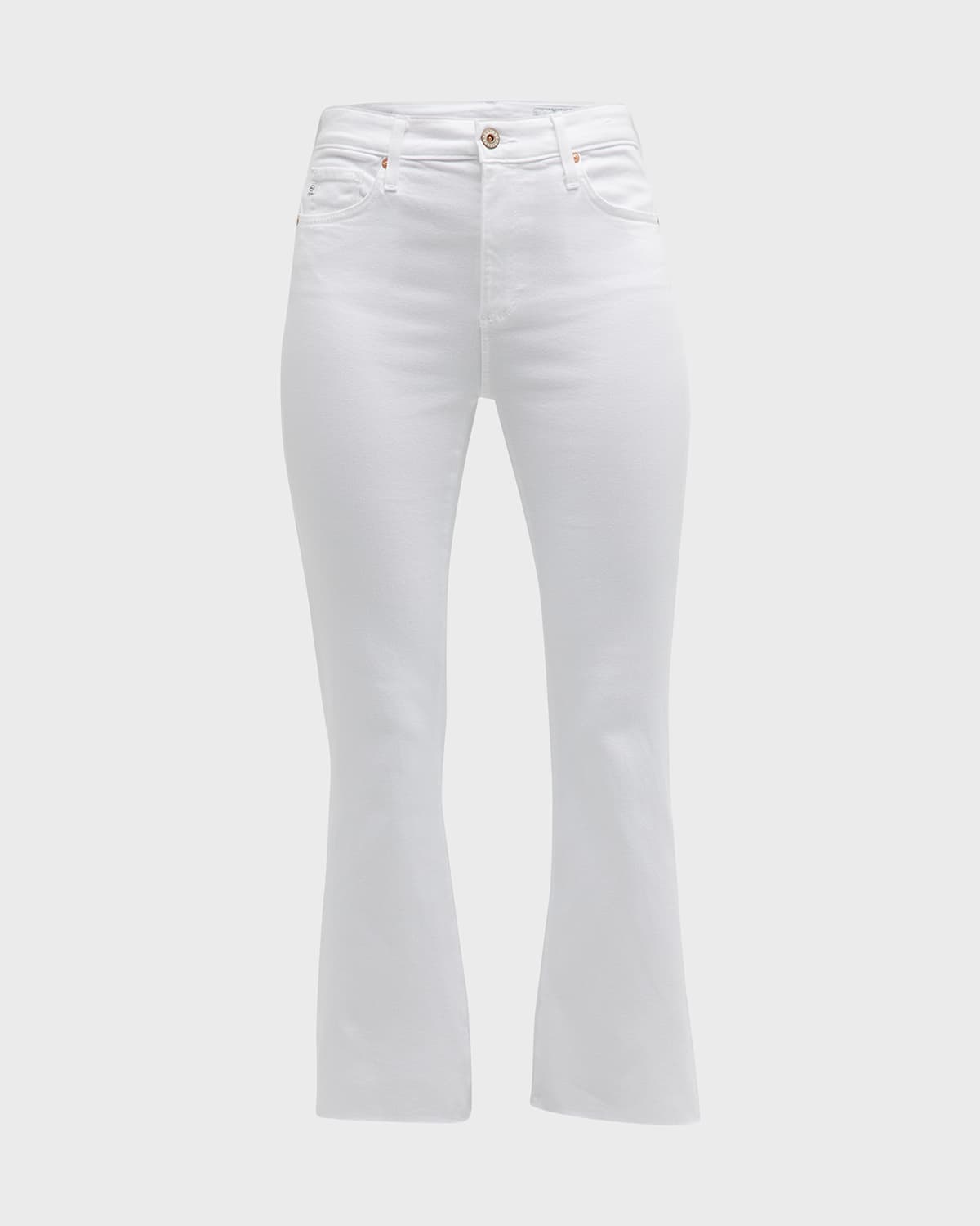 Shop Ag Farrah Cropped Bootcut Jeans In Aesthetic White