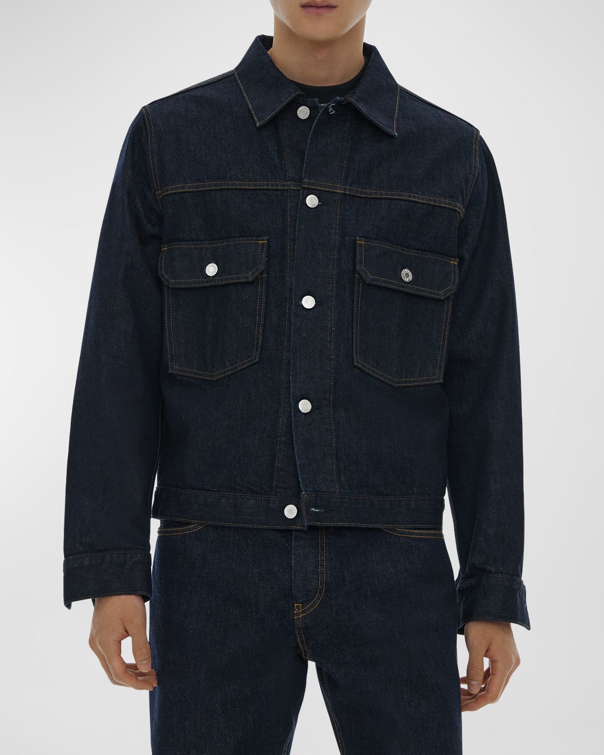 Helmut Lang Indigo Spread Collar Denim Jacket In Indigo Rns
