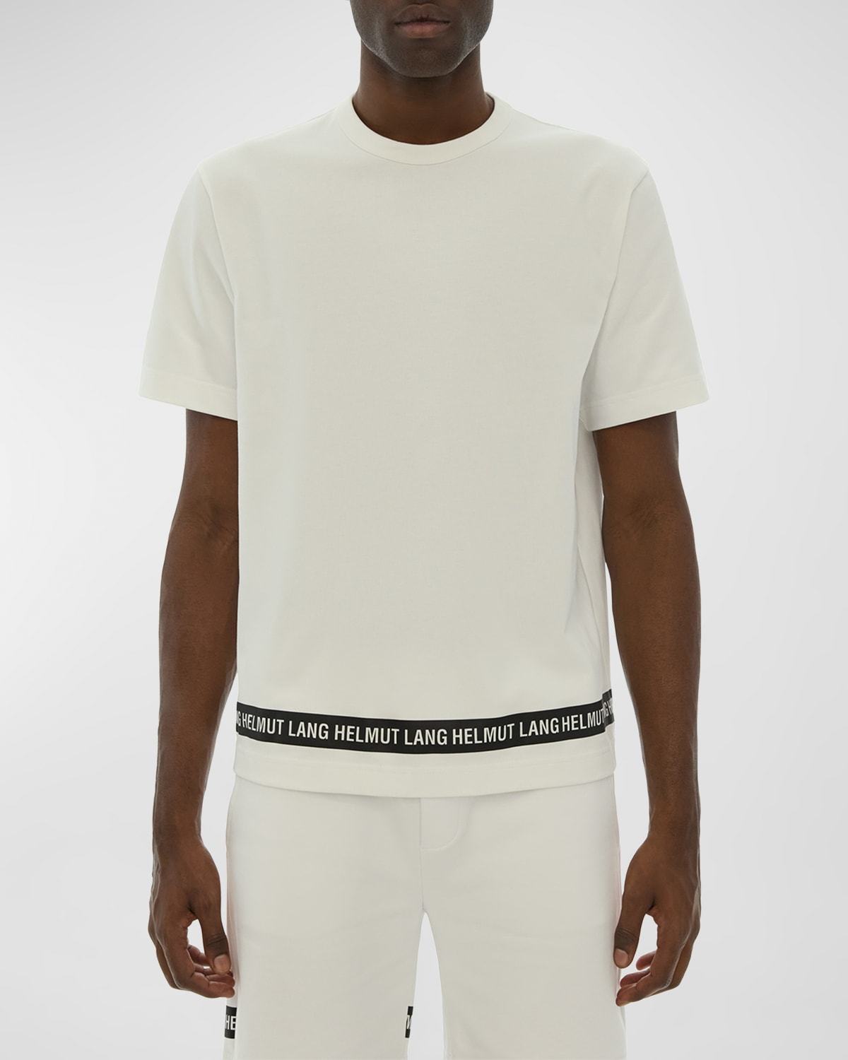 Helmut Lang Men's Logo-Stripe Crew T-Shirt