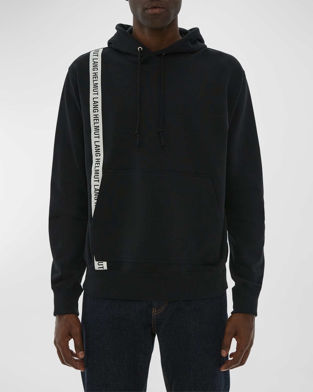 HELMUT LANG MEN'S LOGO-STRIPE HOODIE