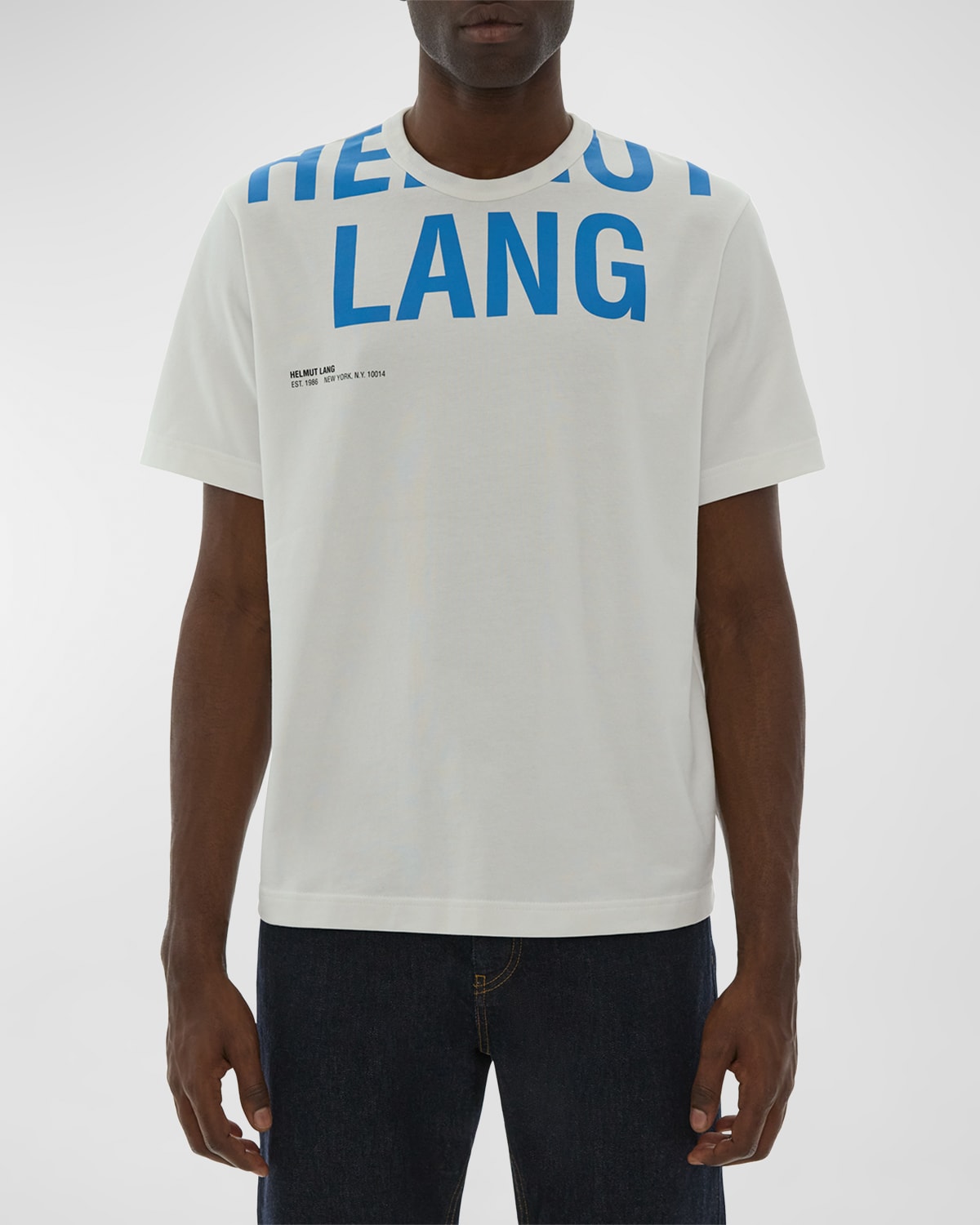 Helmut Lang Men's T-Shirt with Cutoff Logo Print