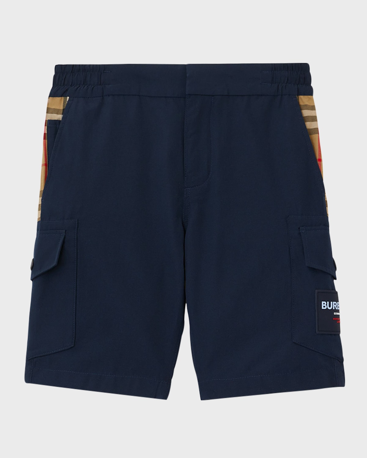 Boy's Hal Bicolor Logo Plaque Shorts, Size 3-14