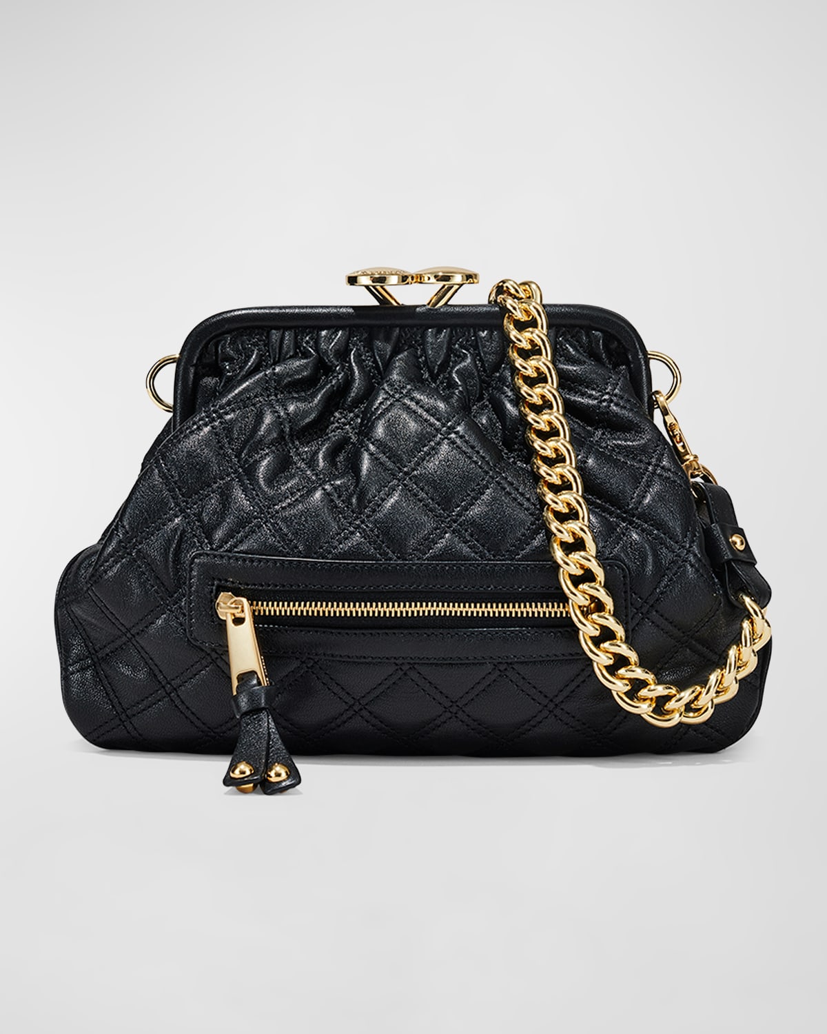 Marc Jacobs Re-edition Quilted Leather Little Stam Bag In Black