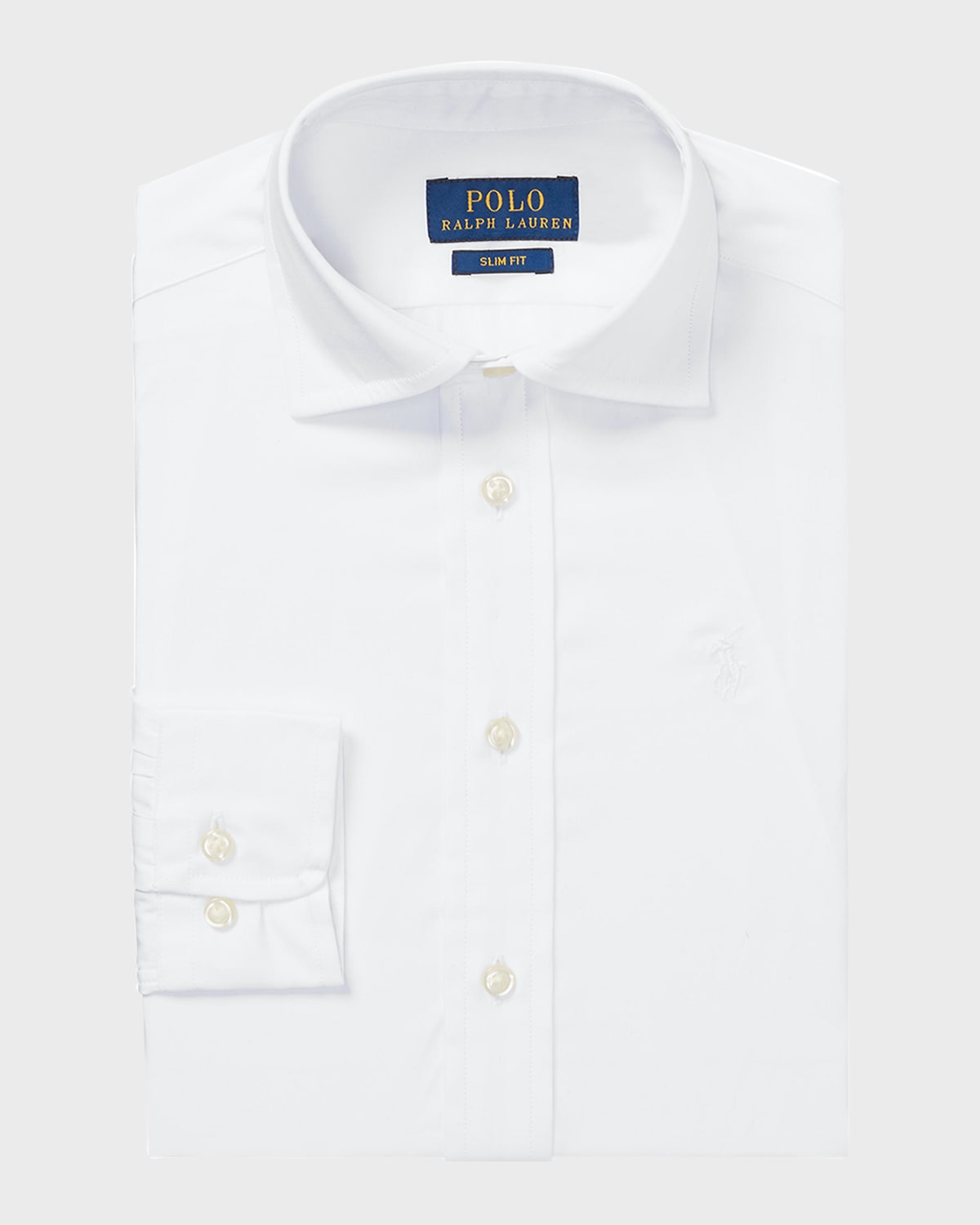Polo Ralph Lauren Boy's Poplin Embroidered Dress Shirt In White
