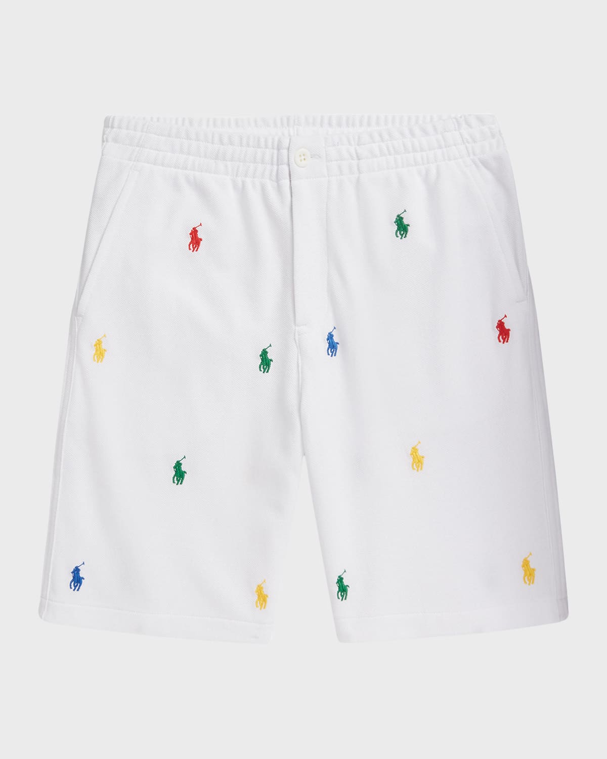 Boy's Mesh Colorful Pony Embroidered Shorts, Size S-XL