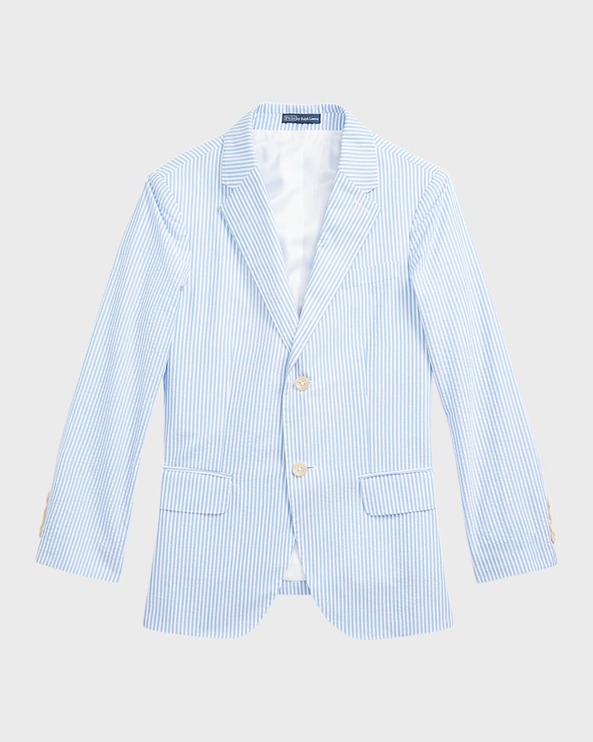 Kids Boy s Seersucker Suit Jacket In 2604a Bluewhite