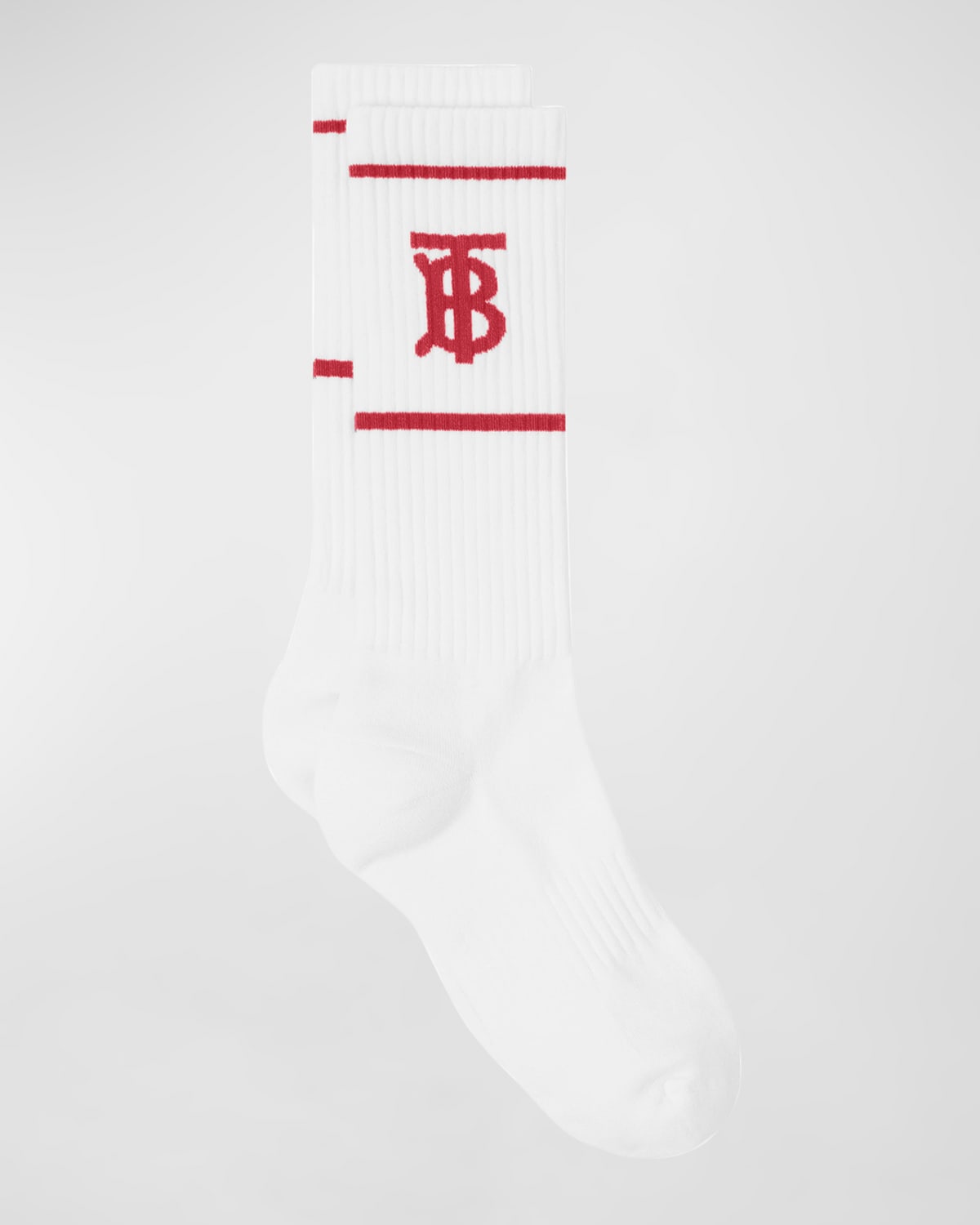 BURBERRY MEN'S TB-MONOGRAM CREW SOCKS 