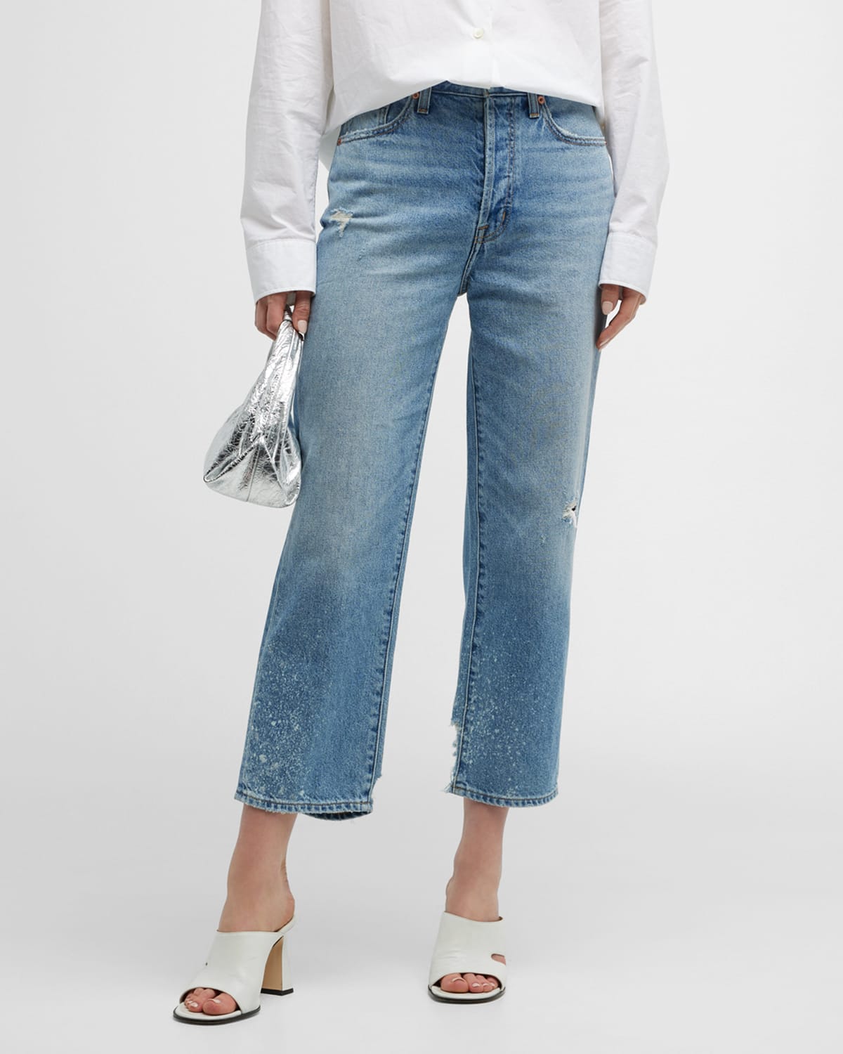 Cassie Crop Distressed Jeans