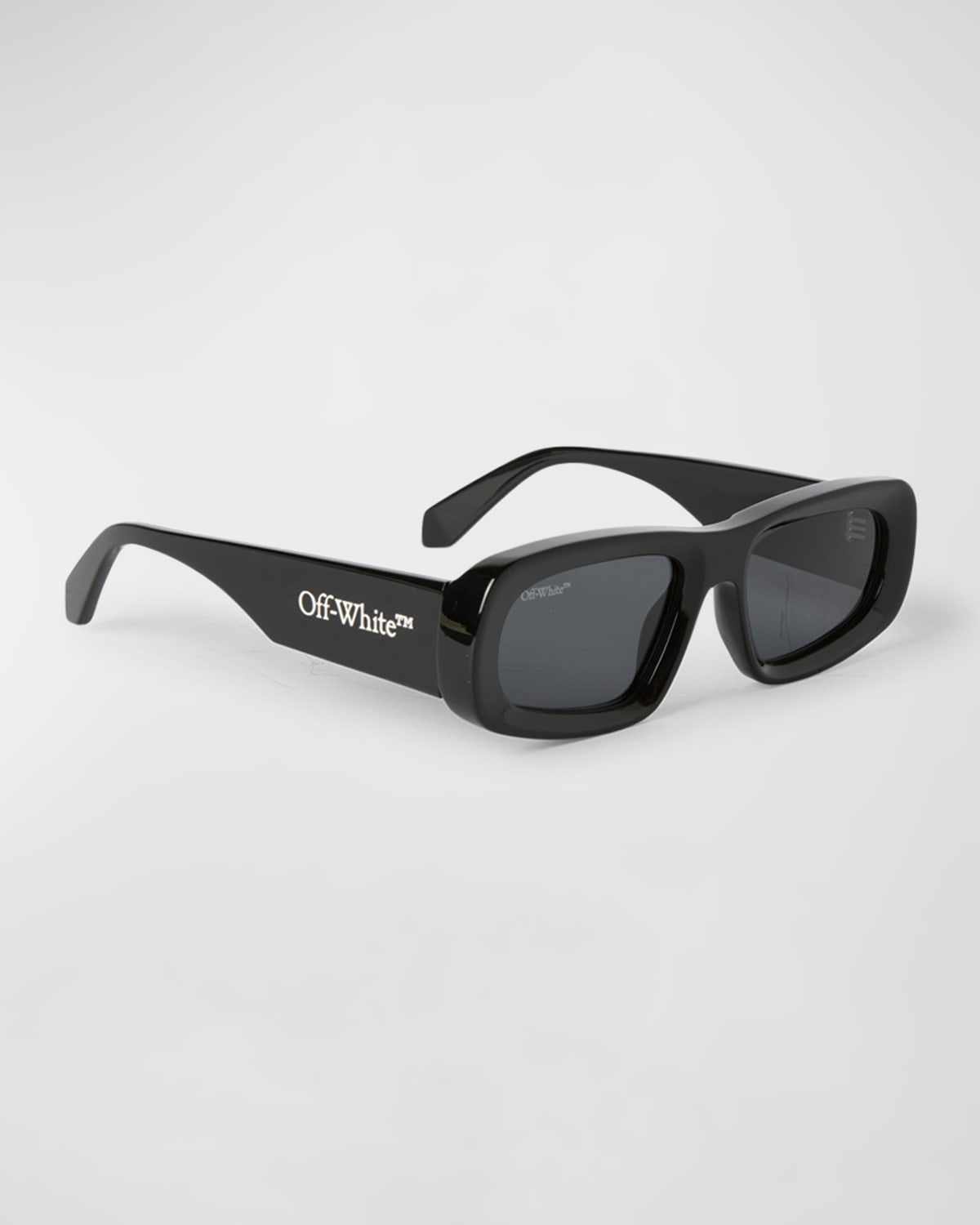 Off-white Men's Austin Rectangle Acetate Sunglasses In Black Dark Grey
